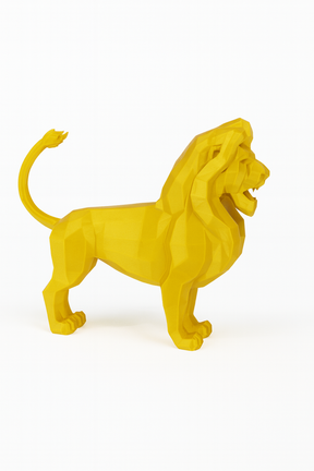 Rei Leão Dourado em 3D – Decoração de Luxo em Impressão 3D