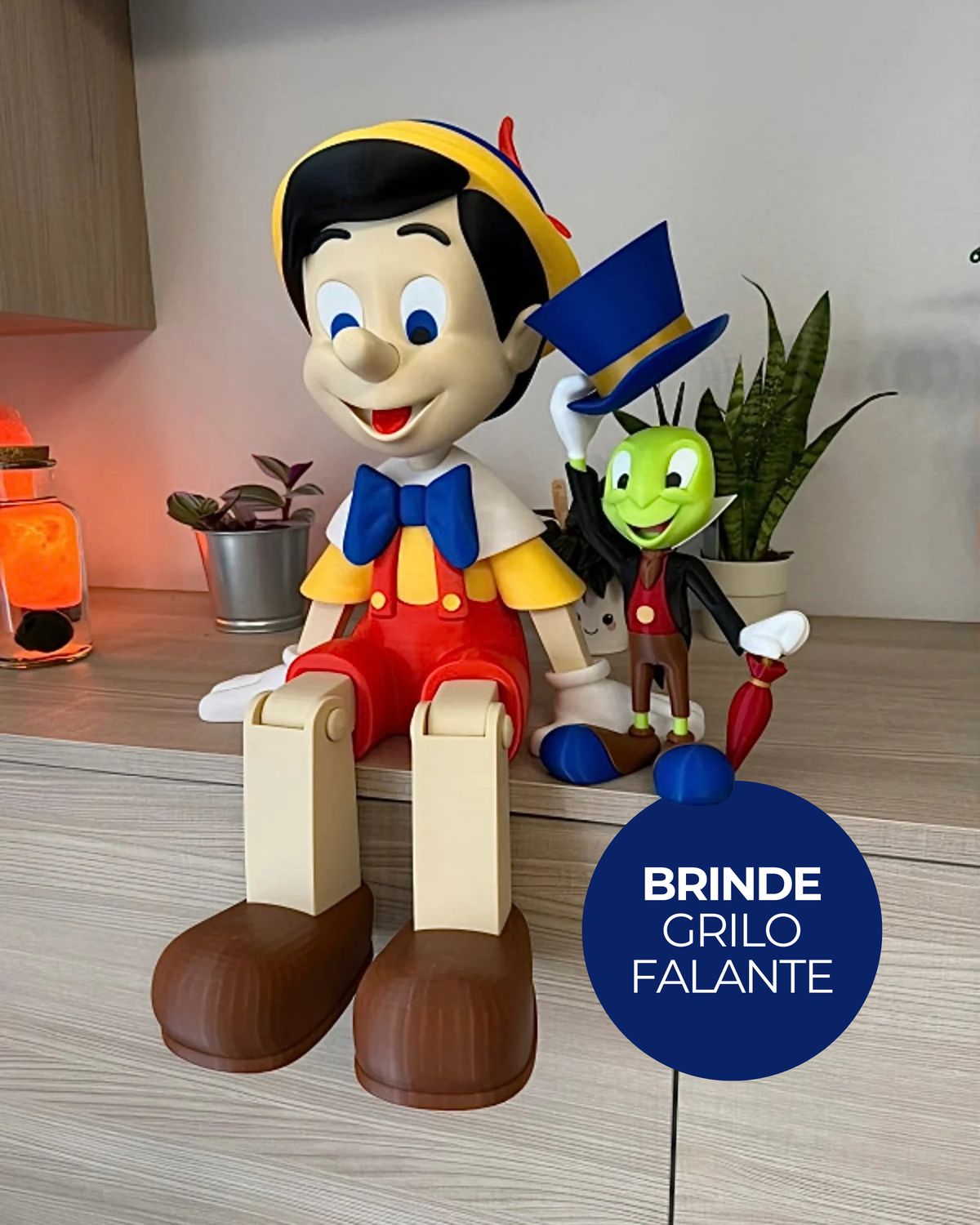 Pinóquio Retrátil em 3D: A Magia em Escultura para Sua Decoração!