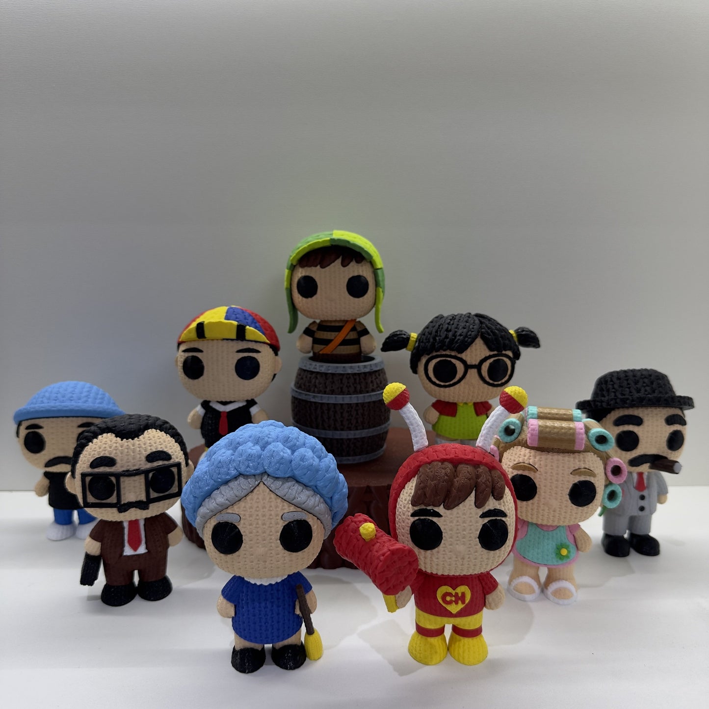 Turma do Chaves em Crochê 3D | Kit Colecionável 9 Peças