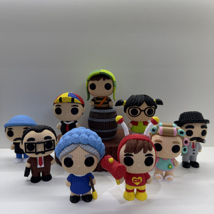 Turma do Chaves em Crochê 3D | Kit Colecionável 9 Peças
