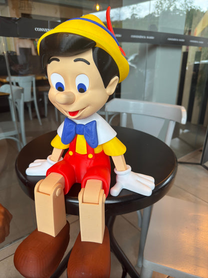 Pinóquio Retrátil em 3D: A Magia em Escultura para Sua Decoração!
