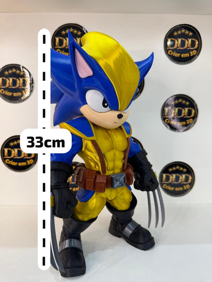 Kit Heróis Mutantes – Sonic Wolverine, Shadow Venom e Knuckles Deadpool | Estátuas Geek Impressão 3D