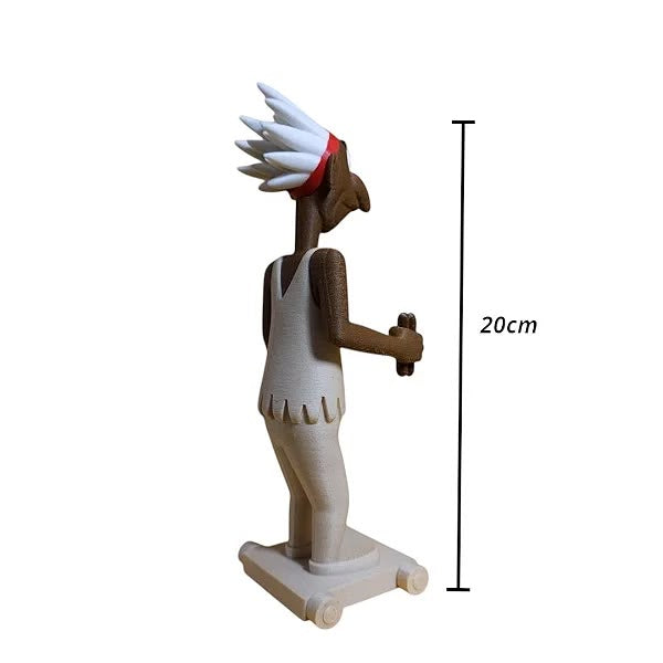 Índio de madeira Chefe Charlie 20cm